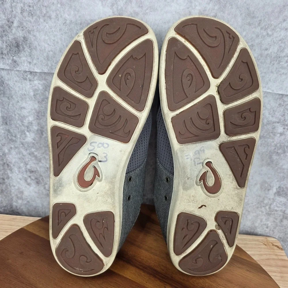 OluKai Nohea Moku Sneakers Men‎ 11 M Gray Slip On Comfort Casual Shoes Low Top